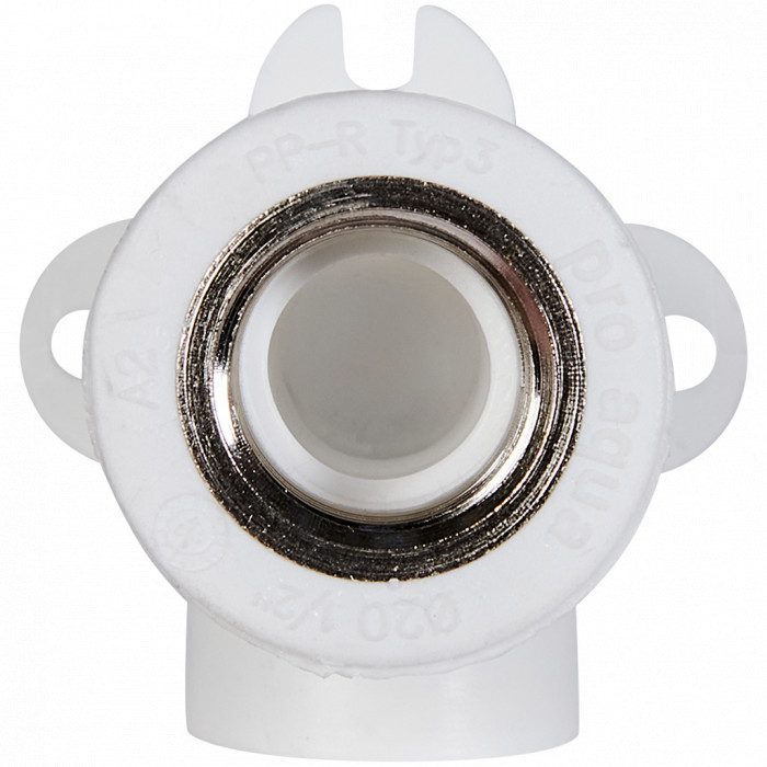 Pro Aqua PA28008P Pro Aqua d=20-1/2 PP-R Угольник с креплением комбинированный ВР Белый