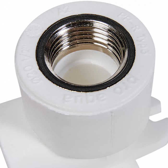Pro Aqua PA28008P Pro Aqua d=20-1/2 PP-R Угольник с креплением комбинированный ВР Белый