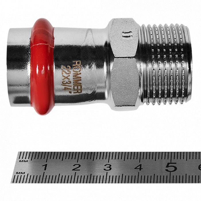 ROMMER RSS-0021-002234 ROMMER Переходник-НР, 22х3/4, из нержавеющей стали прессовой