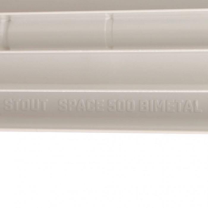 Биметаллический радиатор STOUT Space 500, 9 секций, боковое подключение, белый