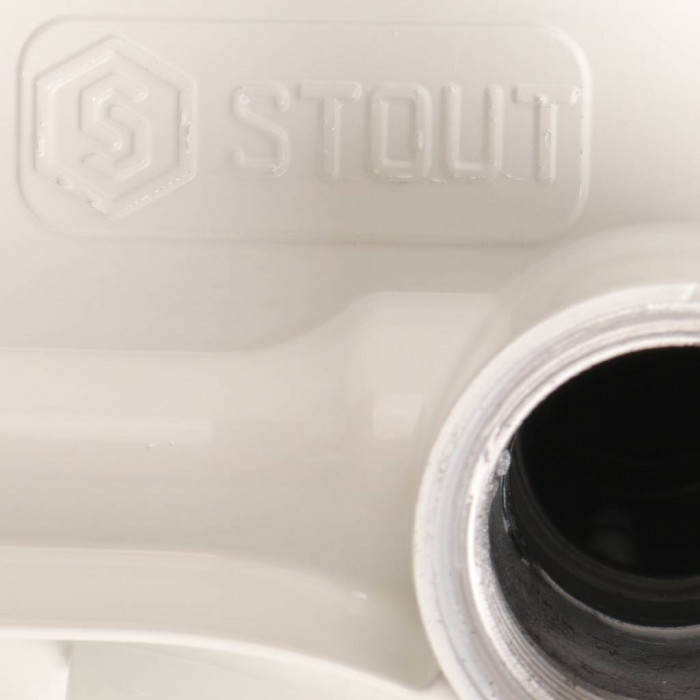 Биметаллический радиатор STOUT Space 500, 9 секций, боковое подключение, белый