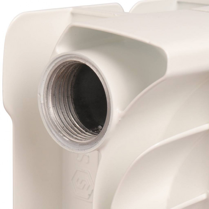 Биметаллический радиатор STOUT Space 500, 9 секций, боковое подключение, белый