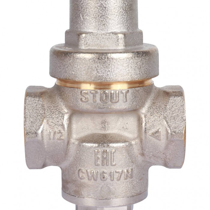 STOUT Редуктор давления PN16 вн/вн 1/2" без подкл. манометра
