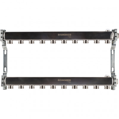 ROMMER RMS-4401-000010 ROMMER Коллектор из нержавеющей стали для радиаторной разводки 10 вых.