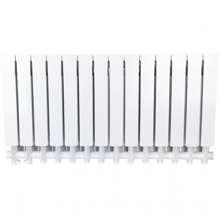 Алюминиевый радиатор Global VOX- R 500, 14 секций, нижнее правое подключение, белый