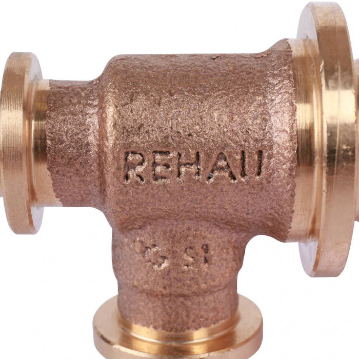 REHAU RAUTITAN PLATINUM Тройник с уменьшенным боковым и торцевым проходами 25-16-16 RX для труб из сшитого полиэтилена аксиальный