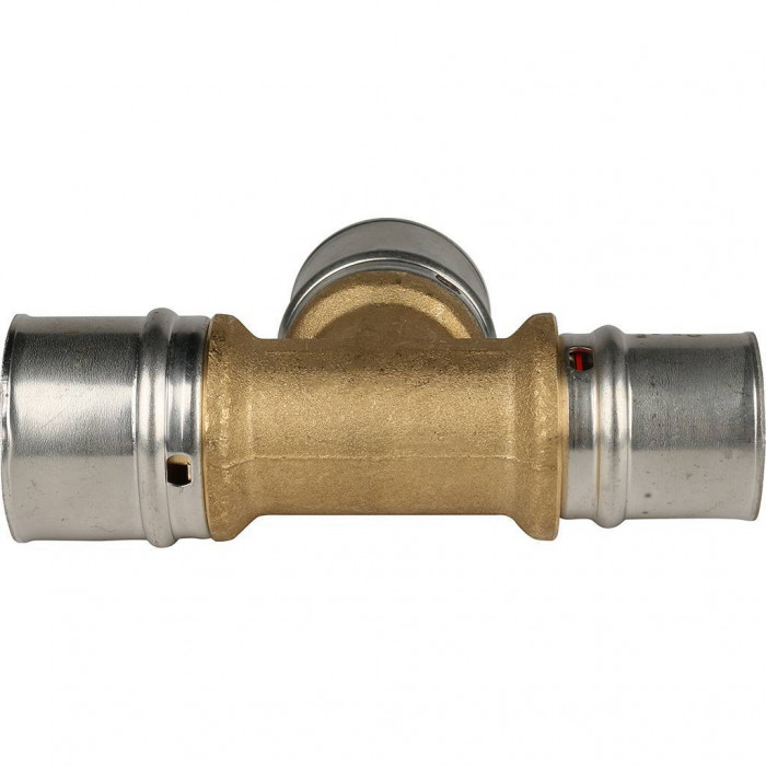 Тройник переходной STOUT 32x32x26 для металлопластиковых труб прессовой