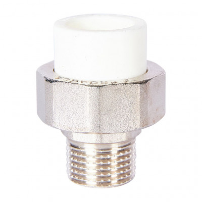 Pro Aqua PA21008S Pro Aqua d=20-1/2 PP-R Муфта комбинированная разъемная (американка) УСИЛЕННАЯ НР Белая