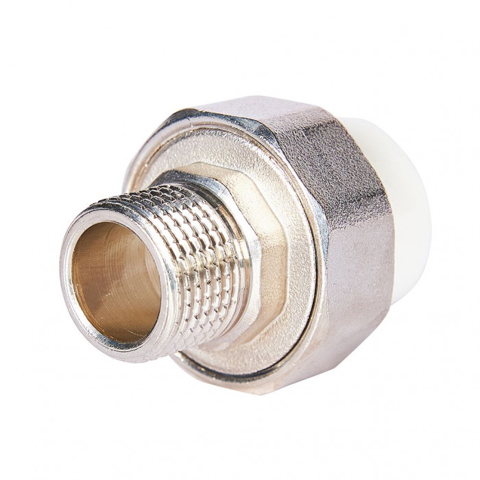 Pro Aqua PA21008S Pro Aqua d=20-1/2 PP-R Муфта комбинированная разъемная (американка) УСИЛЕННАЯ НР Белая