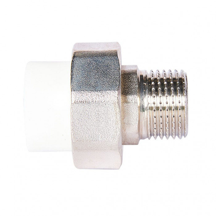 Pro Aqua PA21008S Pro Aqua d=20-1/2 PP-R Муфта комбинированная разъемная (американка) УСИЛЕННАЯ НР Белая