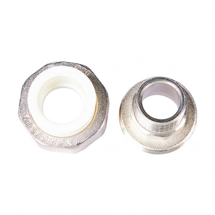 Pro Aqua PA21008S Pro Aqua d=20-1/2 PP-R Муфта комбинированная разъемная (американка) УСИЛЕННАЯ НР Белая