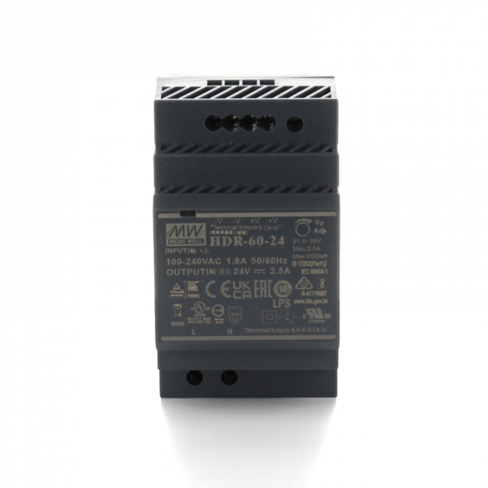 Блок питания с креплением на DIN–рейку, напряжение 24 В, мощность 60 Вт