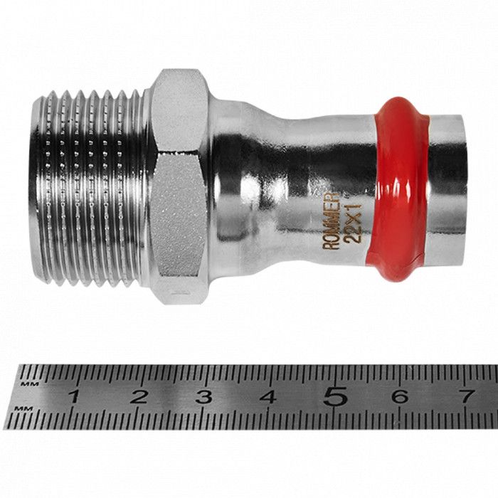 ROMMER RSS-0021-000221 ROMMER Переходник-НР, 22х1, из нержавеющей стали прессовой