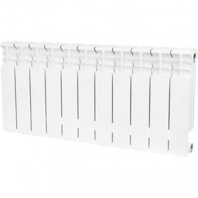 Биметаллический радиатор STOUT Space 500, 11 секций, боковое подключение, белый