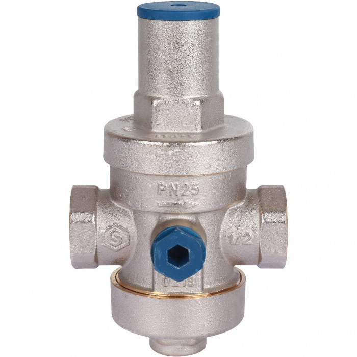 STOUT Редуктор давления PN25 вн/вн 1/2" с выходом под манометр