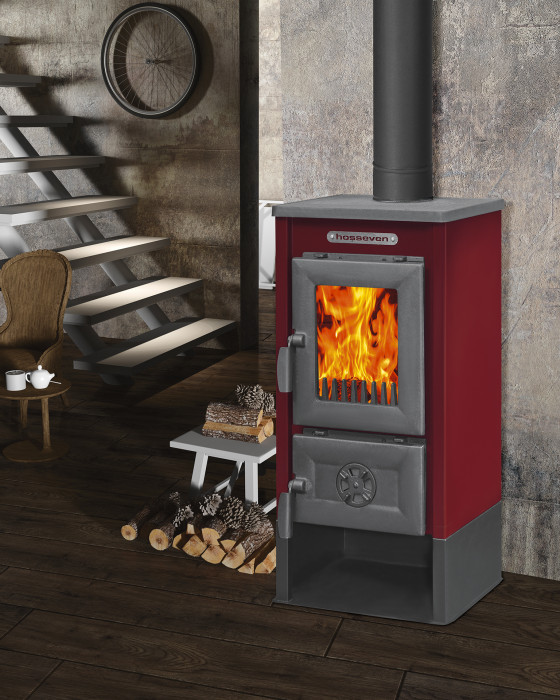 Печь-камин HOSSEVEN 9008 MAXI BURGUNDY