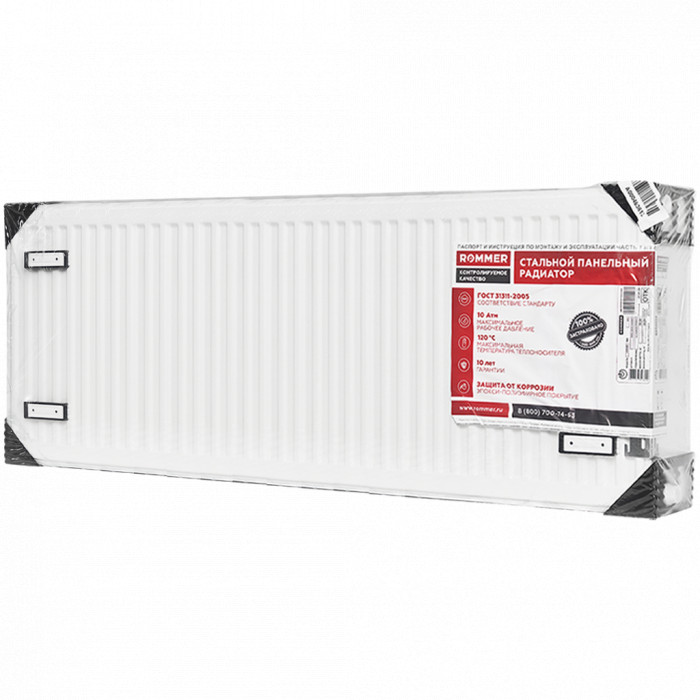 Стальной панельный радиатор ROMMER Ventil 33/300/1500