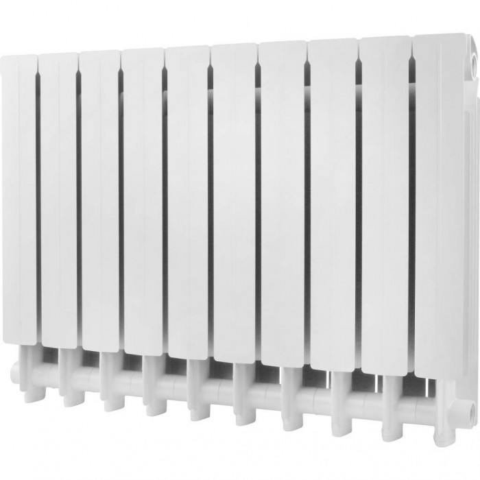 Алюминиевый радиатор Global VOX- R 500, 10 секций, боковое подключение, белый