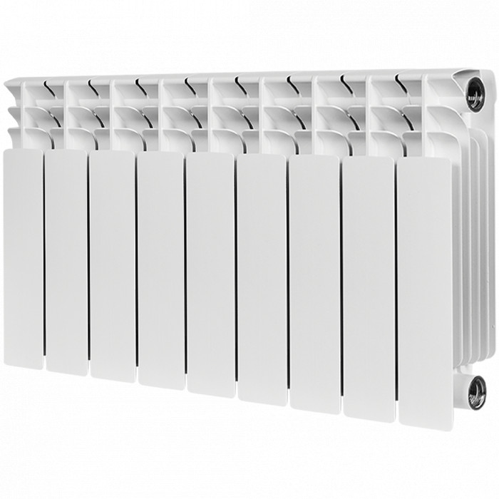 Биметаллический радиатор STOUT TITAN 350, 9 секций, боковое подключение, белый