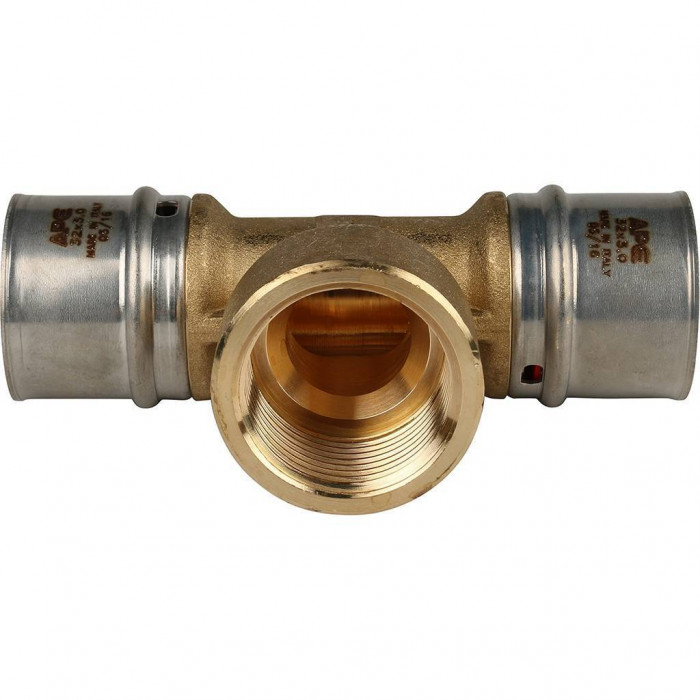 Тройник-переходник STOUT с внутренней резьбой 32х1 х32 для металлопластиковых труб прессовой