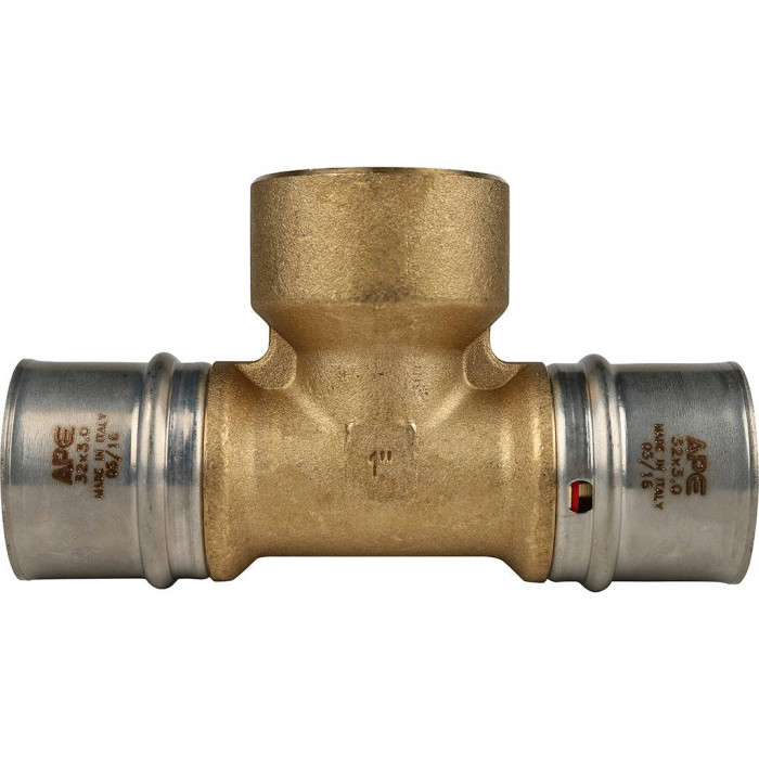 Тройник-переходник STOUT с внутренней резьбой 32х1 х32 для металлопластиковых труб прессовой