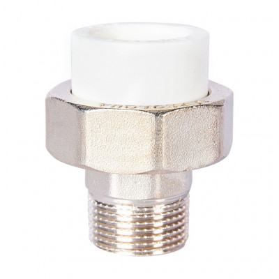 Pro Aqua PA21014S Pro Aqua d=25-3/4 PP-R Муфта комбинированная разъемная (американка) УСИЛЕННАЯ НР Белая