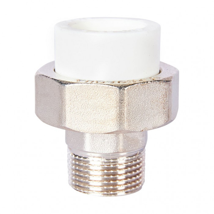 Pro Aqua PA21014S Pro Aqua d=25-3/4 PP-R Муфта комбинированная разъемная (американка) УСИЛЕННАЯ НР Белая