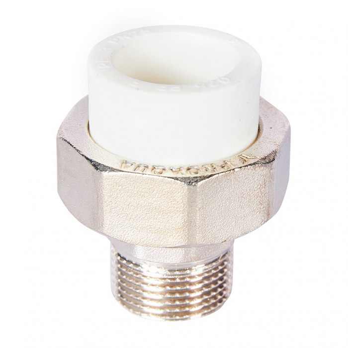 Pro Aqua PA21014S Pro Aqua d=25-3/4 PP-R Муфта комбинированная разъемная (американка) УСИЛЕННАЯ НР Белая
