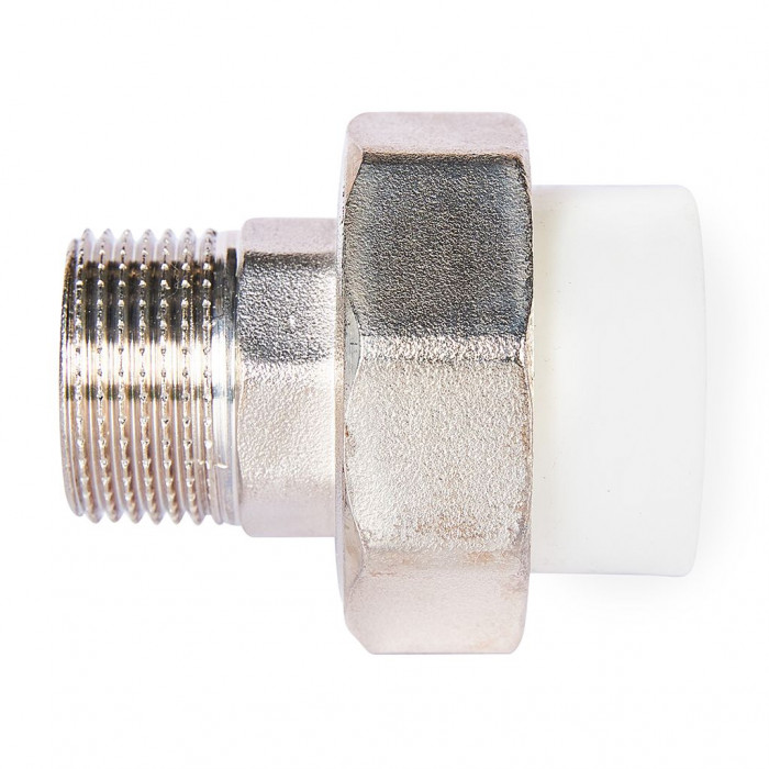 Pro Aqua PA21014S Pro Aqua d=25-3/4 PP-R Муфта комбинированная разъемная (американка) УСИЛЕННАЯ НР Белая
