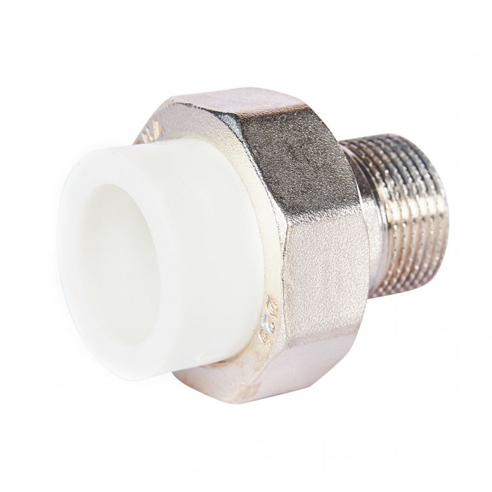 Pro Aqua PA21014S Pro Aqua d=25-3/4 PP-R Муфта комбинированная разъемная (американка) УСИЛЕННАЯ НР Белая