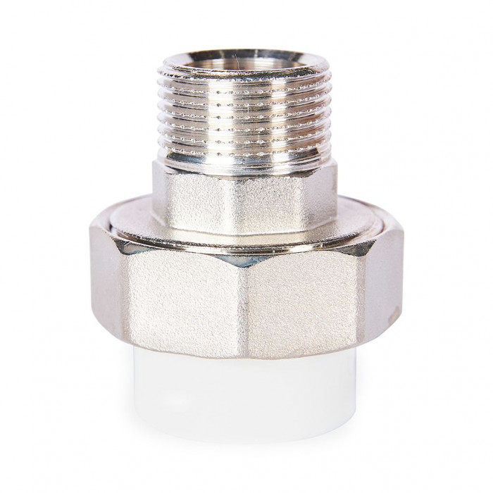 Pro Aqua PA21014S Pro Aqua d=25-3/4 PP-R Муфта комбинированная разъемная (американка) УСИЛЕННАЯ НР Белая