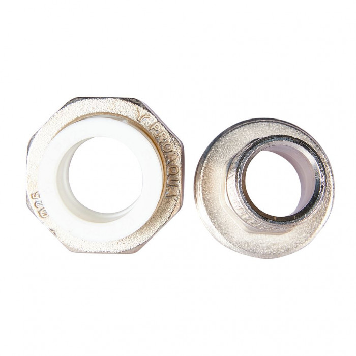 Pro Aqua PA21014S Pro Aqua d=25-3/4 PP-R Муфта комбинированная разъемная (американка) УСИЛЕННАЯ НР Белая