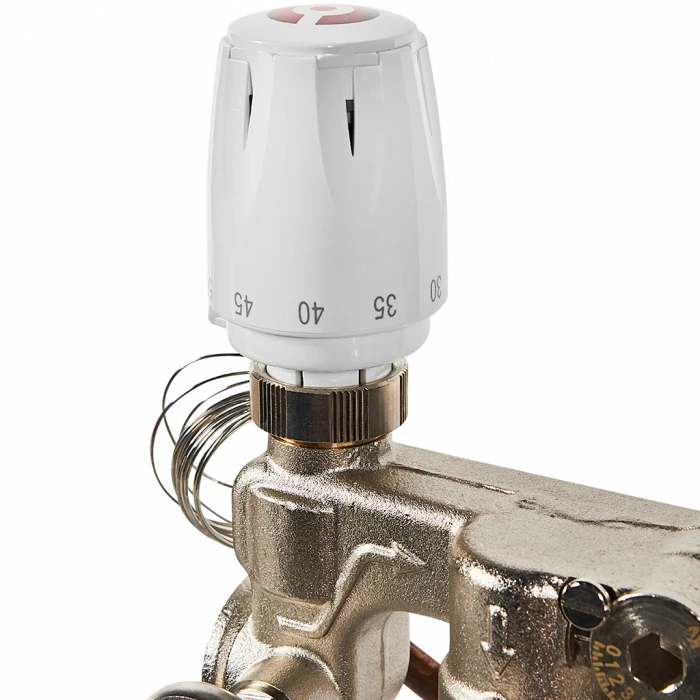 Насосно-смесительный узел ROMMER RDG-0120-008000 с термоголовкой, перепускным клапаном и байпасом, без насоса