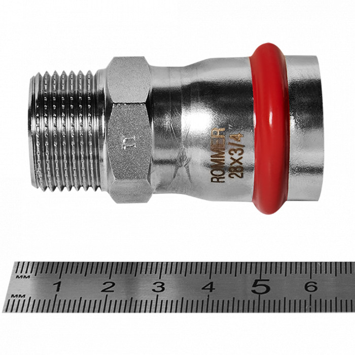 ROMMER RSS-0021-002834 ROMMER Переходник-НР, 28х3/4, из нержавеющей стали прессовой