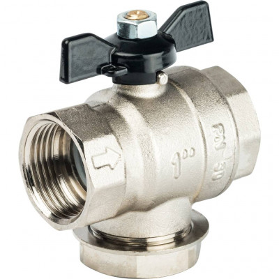 STOUT Кран шаровой с фильтром ВР 1 (ручка-бабочка)