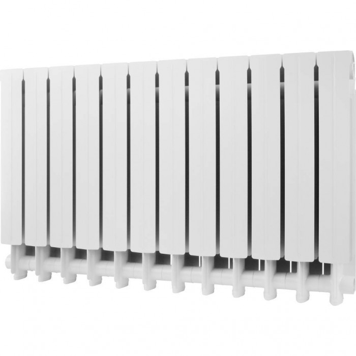 Алюминиевый радиатор Global VOX- R 500, 12 секций, боковое подключение, белый