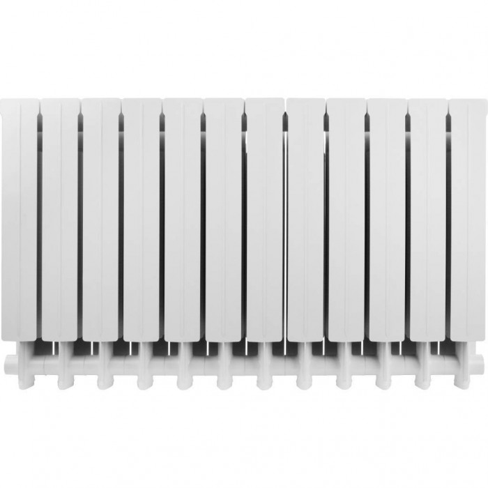 Алюминиевый радиатор Global VOX- R 500, 12 секций, боковое подключение, белый