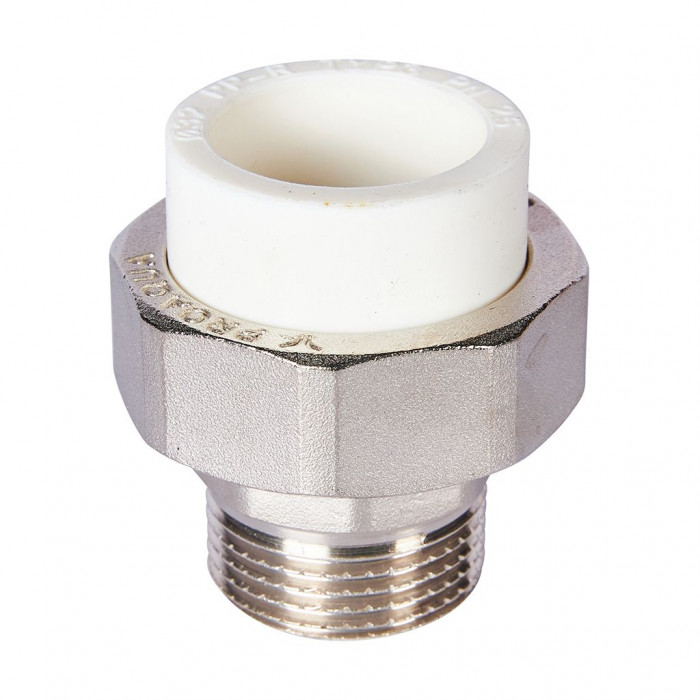 Pro Aqua PA21018S Pro Aqua d=32-1 PP-R Муфта комбинированная разъемная (американка) УСИЛЕННАЯ НР Белая