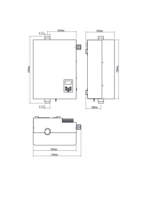 Настенный электрический котел РЭКО 36П 36 кВт 380, одноконтурный