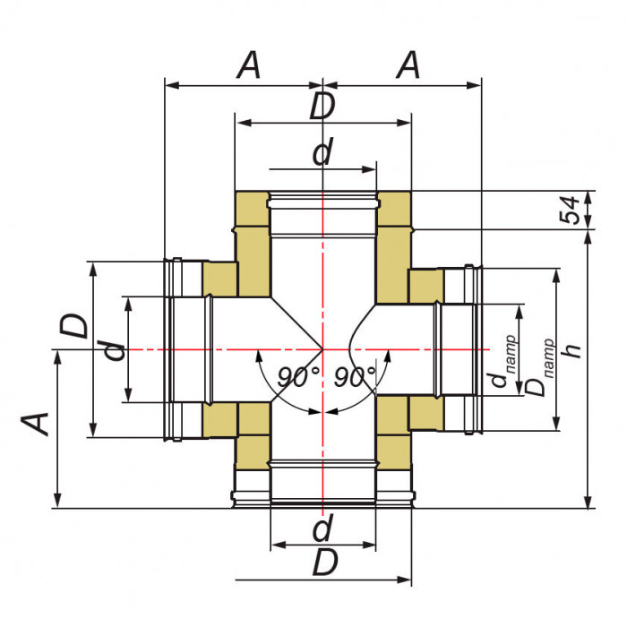 Четверик D200/300, AISI 321/304 (Вулкан)