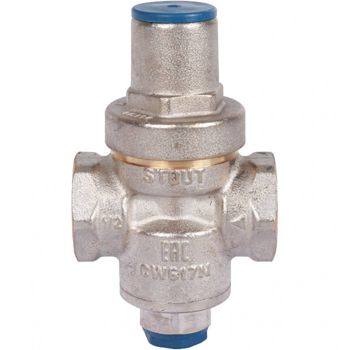 STOUT Редуктор давления PN16 вн/вн 1/2" с выходом под манометр