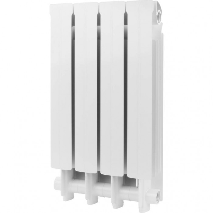 Алюминиевый радиатор Global VOX- R 500, 4 секций, боковое подключение, белый