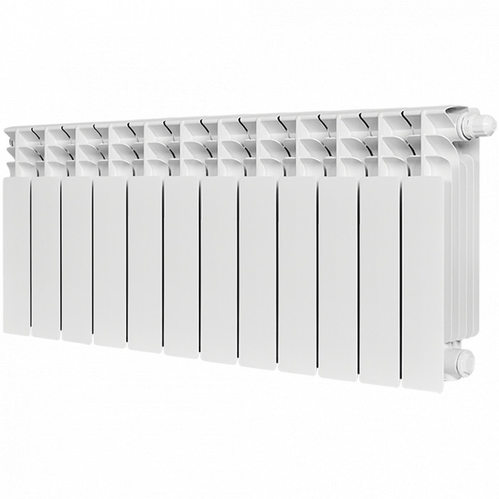 Биметаллический радиатор STOUT TITAN VENTIL 350, 12 секций, нижнее правое подключение, белый