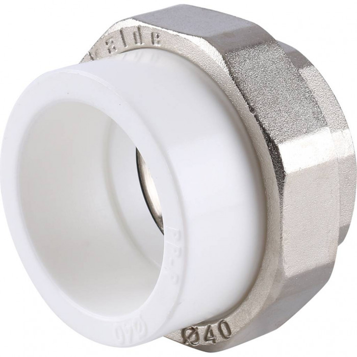Муфта разъемная Kalde с внутренней резьбой 40х1 1/4 для полипропиленовых труб под сварку (цвет белый)