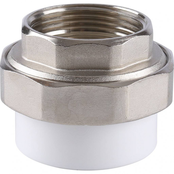 Муфта разъемная Kalde с внутренней резьбой 40х1 1/4 для полипропиленовых труб под сварку (цвет белый)