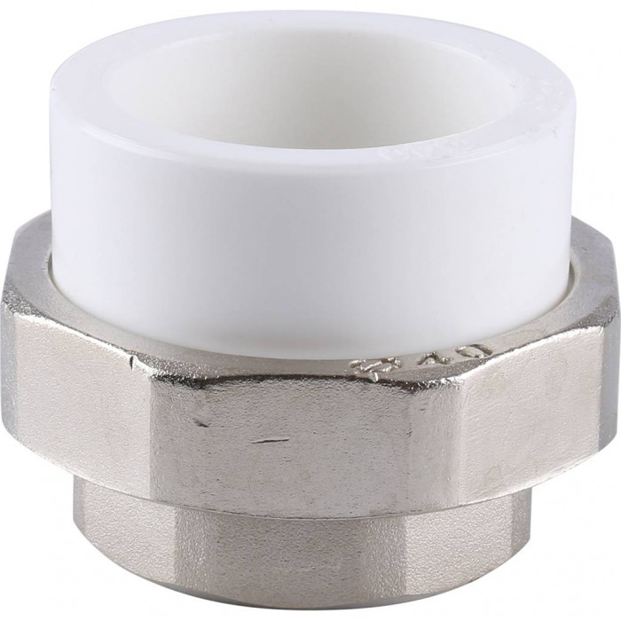 Муфта разъемная Kalde с внутренней резьбой 40х1 1/4 для полипропиленовых труб под сварку (цвет белый)