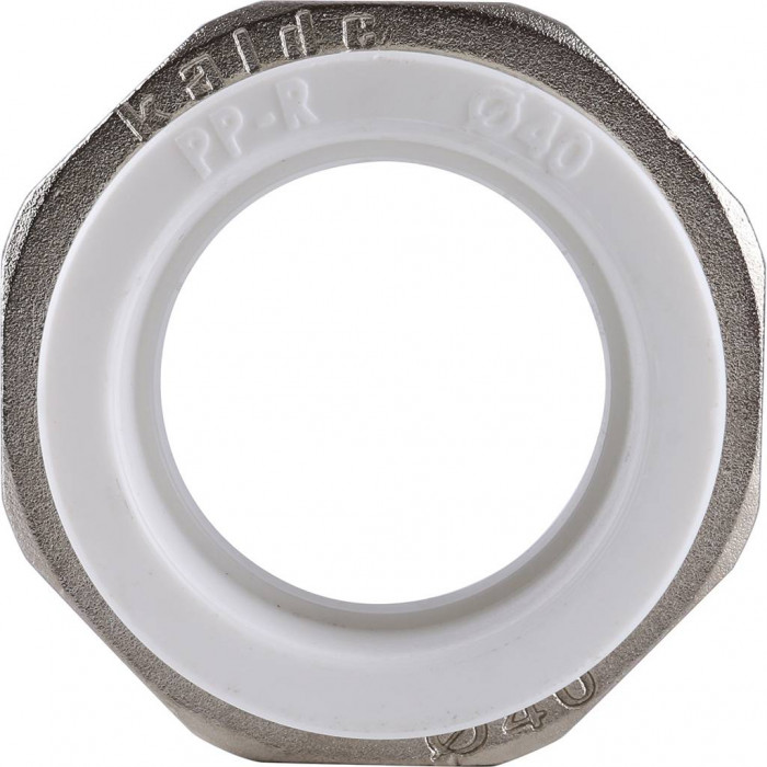 Муфта разъемная Kalde с внутренней резьбой 40х1 1/4 для полипропиленовых труб под сварку (цвет белый)