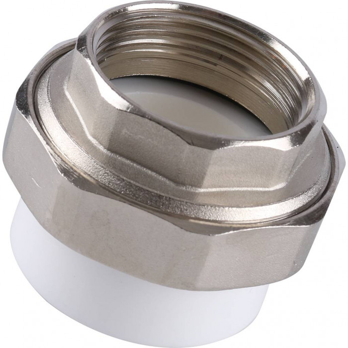 Муфта разъемная Kalde с внутренней резьбой 40х1 1/4 для полипропиленовых труб под сварку (цвет белый)