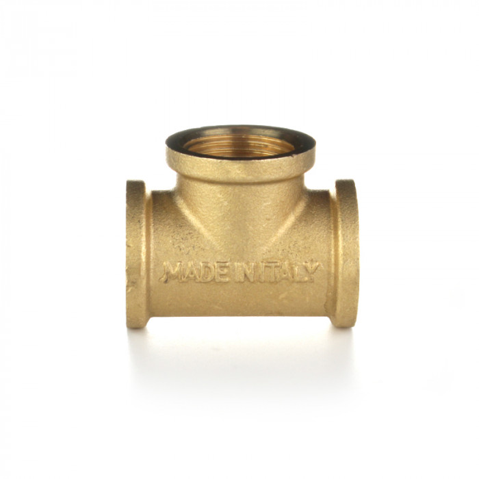 Тройник равнопроходной, ВВВ 1 1/2", латунь