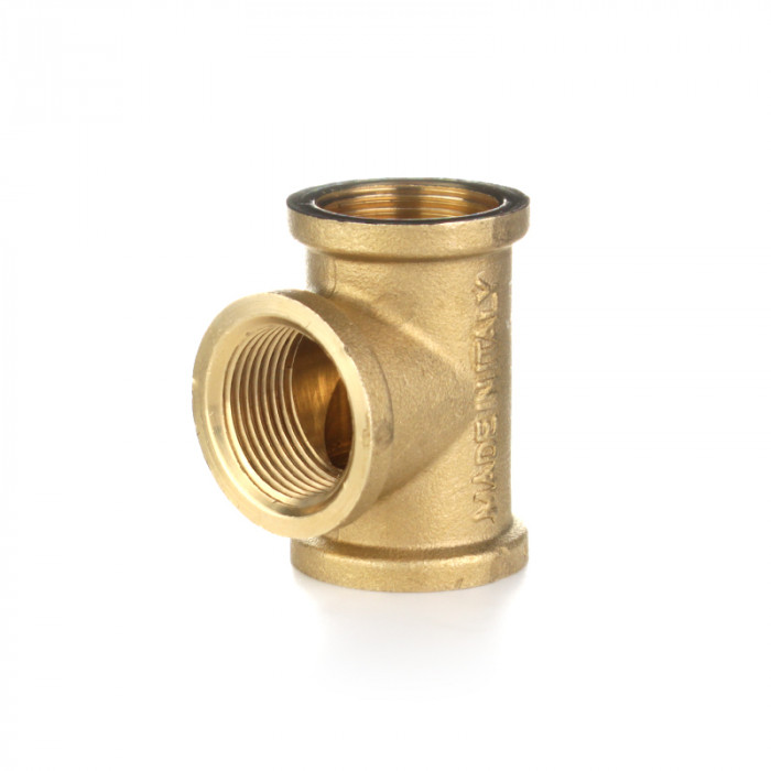 Тройник равнопроходной, ВВВ 1 1/2", латунь